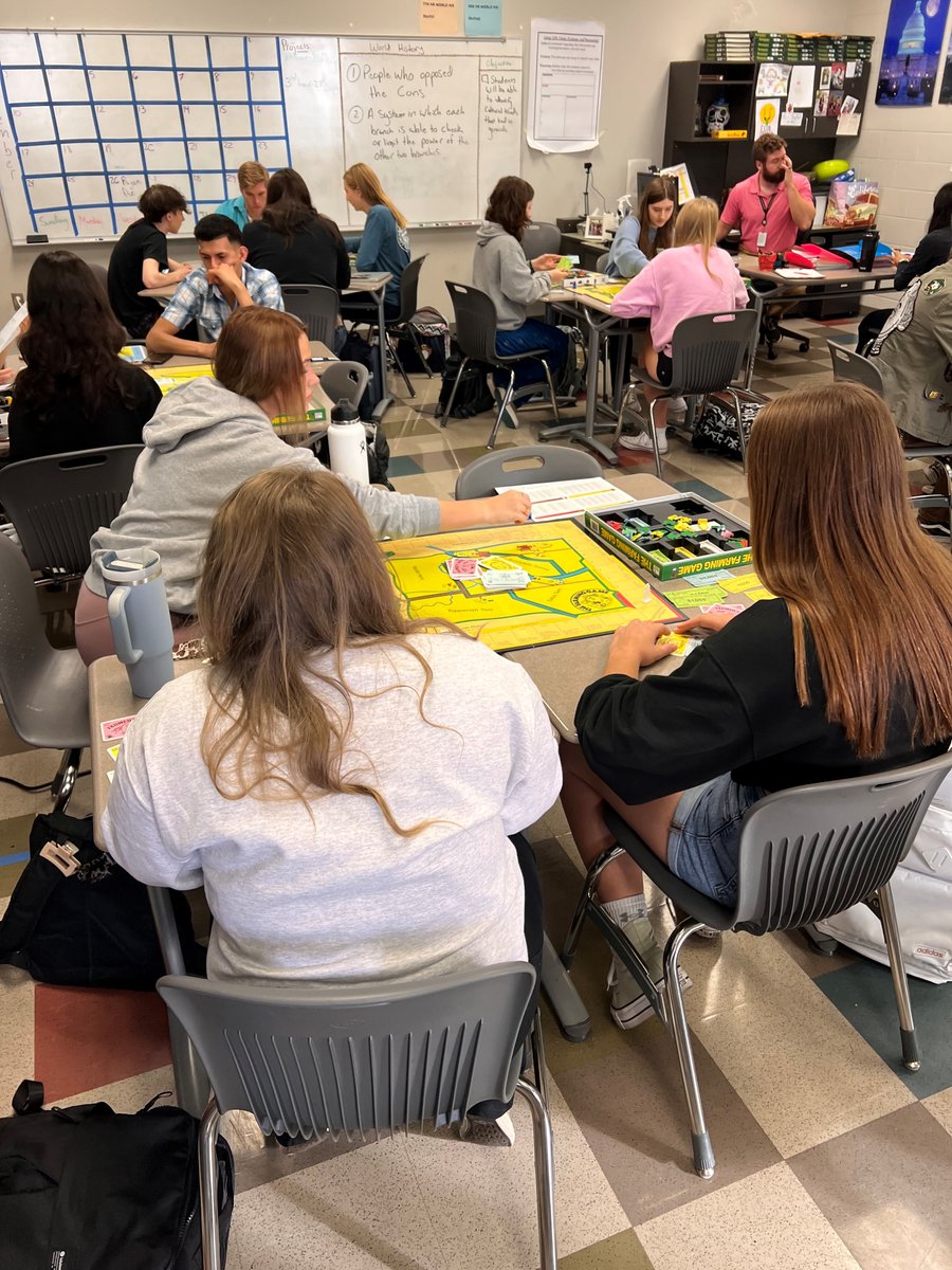 EconomicsAR's tweet photo. #FlastbackFriday High schoolers in Siloam Springs School District played "The Farming Game" last month while learning fundamental economic concepts such as price, debt, natural and human resources, investing, and more! https://t.co/G8n0v76RxF