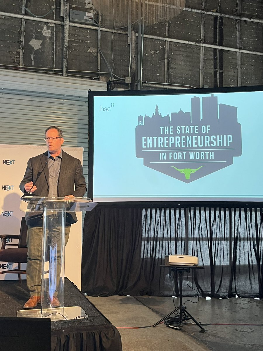 Awesome to have <a href="/John_Dearie/">John Dearie</a> from <a href="/startupsUSAorg/">Center For American Entrepreneurship</a> in Fort Worth speaking at state of entrepreneurship during #GEWNTX23