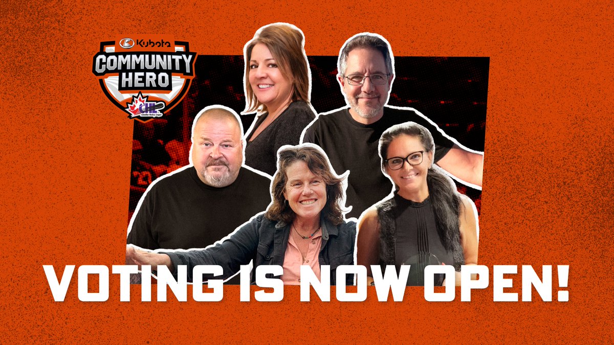 CHLHockey's tweet photo. Your vote is important! 🗳️

Help determine who will win the 2023 #KubotaCommunityHero contest and donate $35,000 to their charity of choice!

Vote ➡️ https://t.co/PHxJGt8luk https://t.co/SRLOzwxAzz