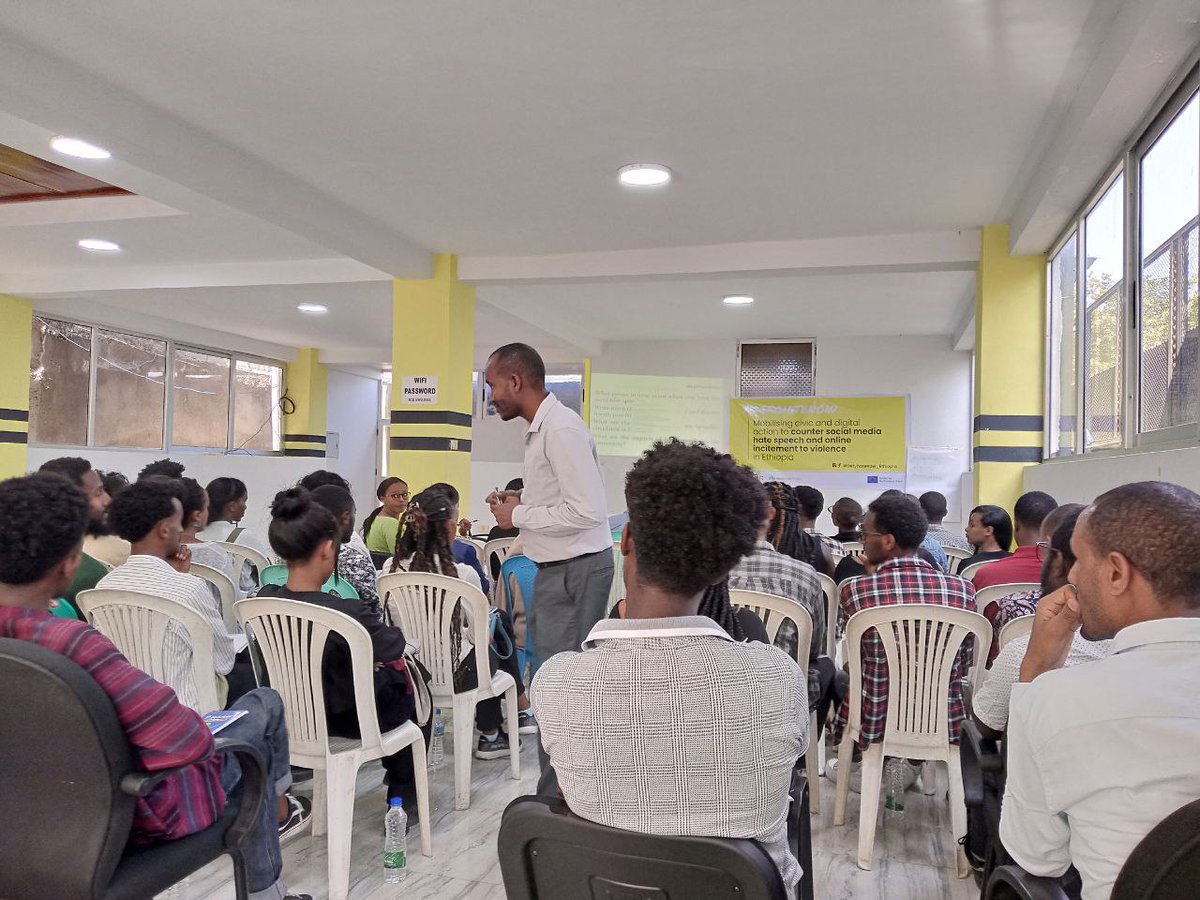 Empowering Ethiopian youth to counter online hate speech! #defyhatenow_Ethiopia, in collaboration with @pp4eth  and supported by the EU led a one-day training in Hawassa on 'Mobilizing civic and digital action to counter social media hate speech'