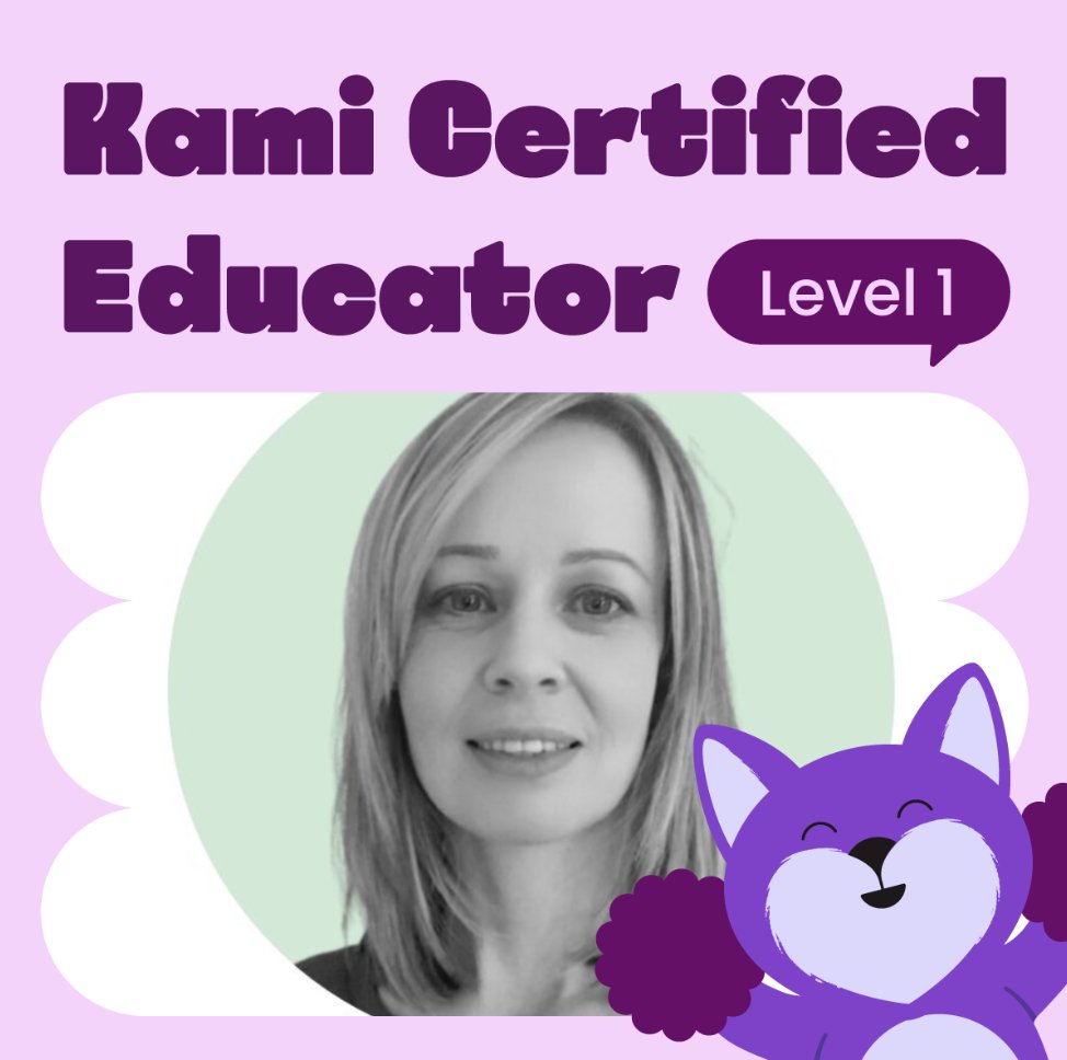 cmccrink567's tweet photo. You're Kami Certified. I'm Kami Certified. We're all Kami Certified! π€© Now for a bit more exploration in practice #KamiCertified #KamiApp #KamiCertifiedEducator #Kamily #PD #Education #KamiTraining https://t.co/eIoshr8P0a