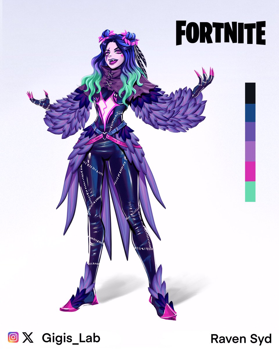 Raven Syd
(Concept) 
Inspired by Raven team Leader the masterpiece of Bode ❤️
Syd is always cosplaying her idols 
Edit style in Comments 
#Fortnite #FortniteArt #FortniteOG #FortniteChapter1 #FortniteConcept #FortniteConcept