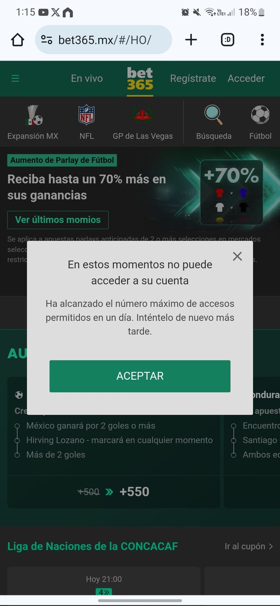 adrian_plata's tweet photo. @bet365mx me ayudan a ver que pasa con este error por fa https://t.co/TyVn82b00J