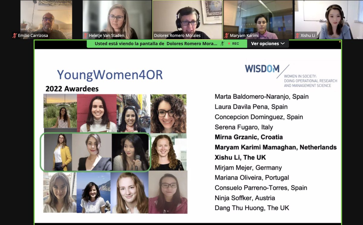 Aren't you following <a href="/euro_wisdom/">EURO WISDOM</a>? You should! 
Fantastic initiative giving visibility to female researchers in OR!

Today I've had the honor of being panelist in a great  YoungWomen4OR seminar, with <a href="/_mkarimi/">Maryam Karimi</a>, <a href="/XishuLi/">Xishu Li</a> &amp; M. Gržanić as speakers. Big thanks for inviting me!