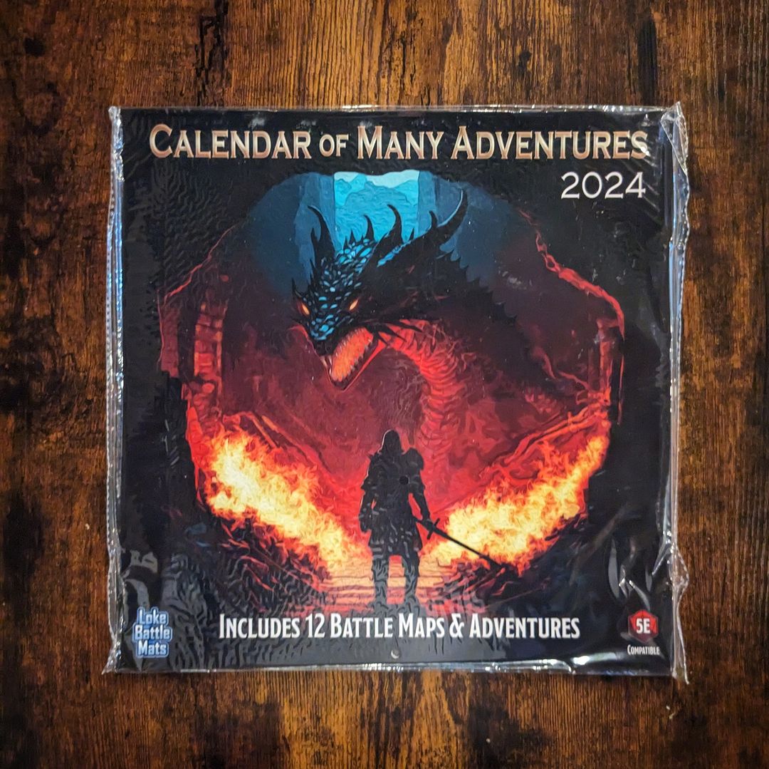 TTEmporiumUK's tweet photo. ✨New Stock✨
Something a little different!

The Calendar of Many Adventures by @lokebattlemats is a wall calendar with 12 adventures &amp; 12 #battlemaps!

These will make great Christmas presents for the nerds in your life but we only have a few in stock!
#cardiff #TTRPG #nerdgifts https://t.co/1lZvfyYn7i