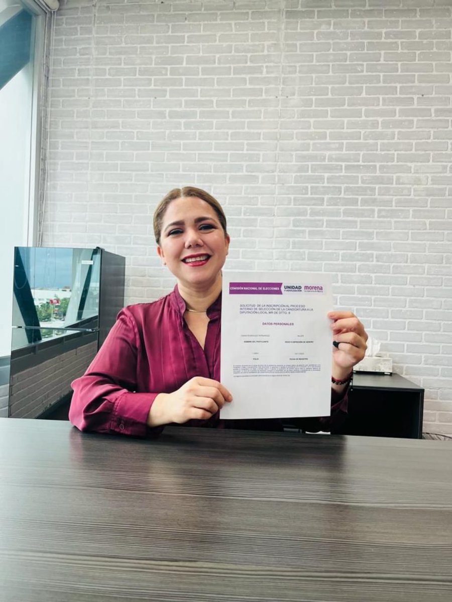 IdaniaRodrgue22's tweet photo. Hola amigas y amigos,  con mucho gusto les comparto, que el pasado martes tomé la decisión de registrarme para participar en el proceso interno de @morena_tab, donde aspiro a ser la candidata a Diputada Local del Distrito VIII.

 #DistritoVIII https://t.co/42OgnkcK31