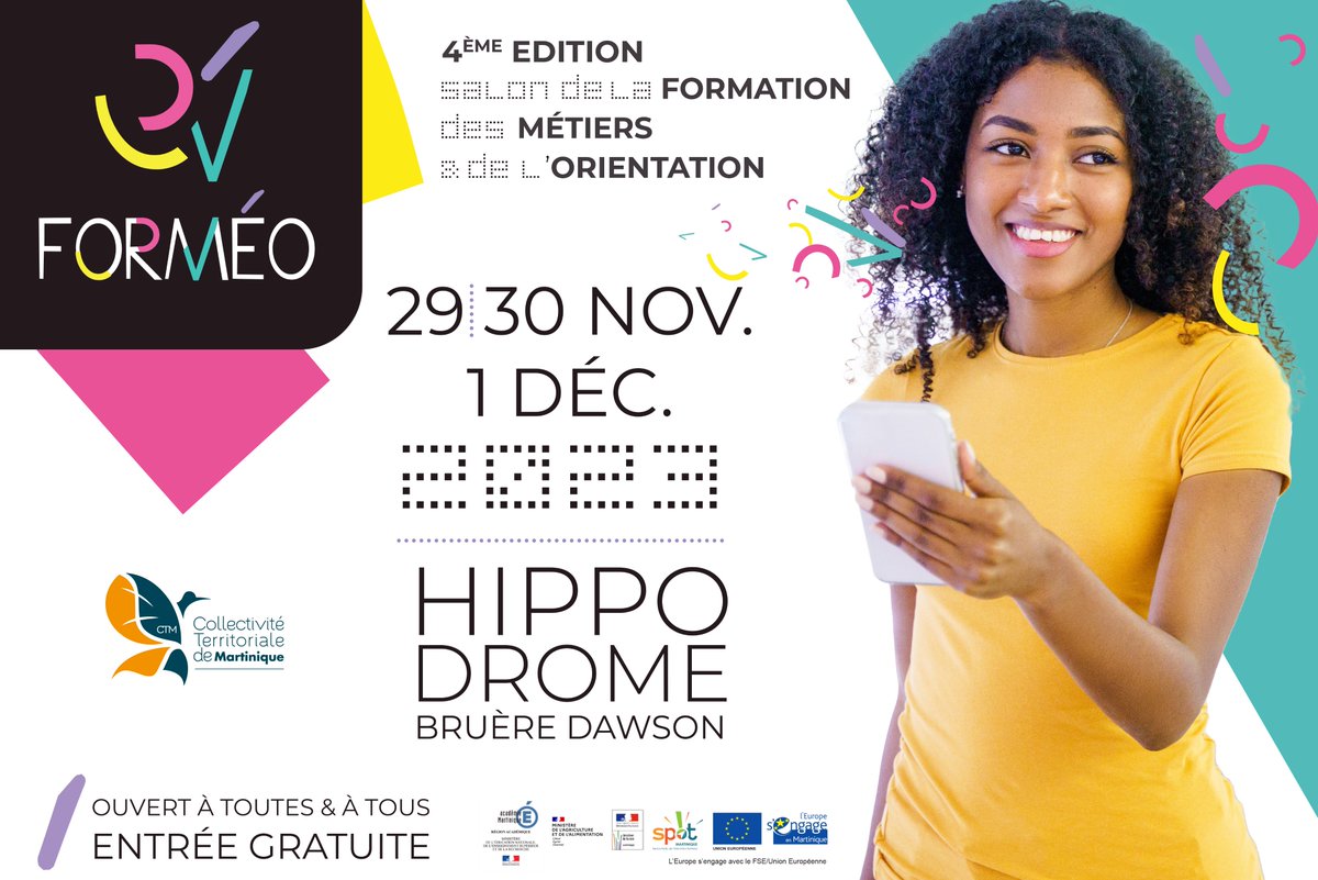 VatelMq's tweet photo. #SaveTheDate | 📷 SALON FORMEO 2023
Vatel Martinique sera présent lors de l'incontournable #salon FORMEO.
📷 Rendez-vous du 29 novembre au 1er décembre 2023 de 8H à 16H, à l'Hippodrome de Carrère.
#PostBac #Formation #Bachelor #MBA #Tourisme #Hôtellerie #Management #Formeo https://t.co/G1xiwr8p8m
