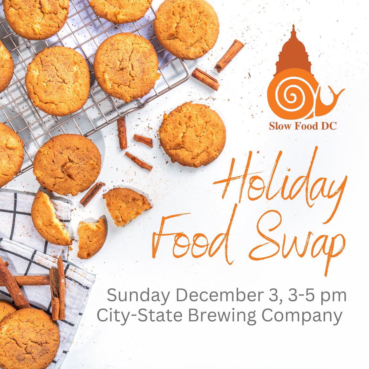 slowfooddc's tweet photo. Want to swap homemade granola for strawberry jam? Or a sourdough starter for garden-grown garlic? Sweet or savory, bring it to our Holiday Food Swap on December 3 at @citystatebeer and you can exchange it for other edible treats!

https://t.co/2sIsPOMaz3 https://t.co/BqAzQCwcs3