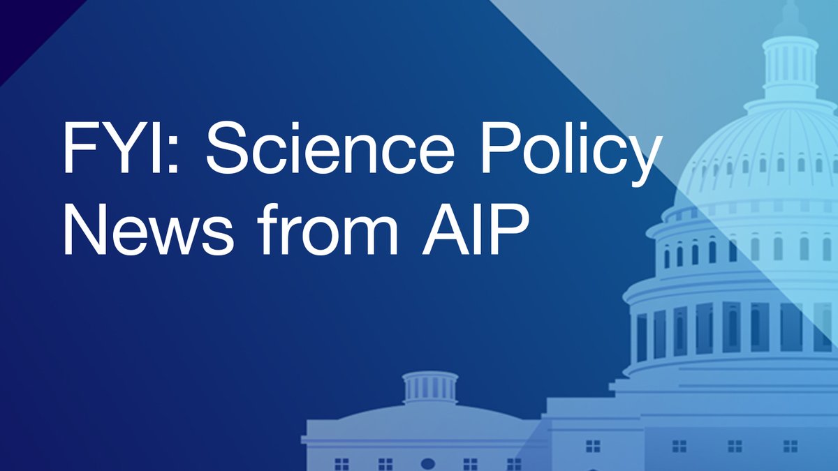 Attention #SciPol wonks! 📢 You can get a recap of last week's news and a preview of what's ahead in science policy delivered right to your inbox with @FYISciPolicy's weekly newsletter. 📨 Subscribe here: ww2.aip.org/newsletters