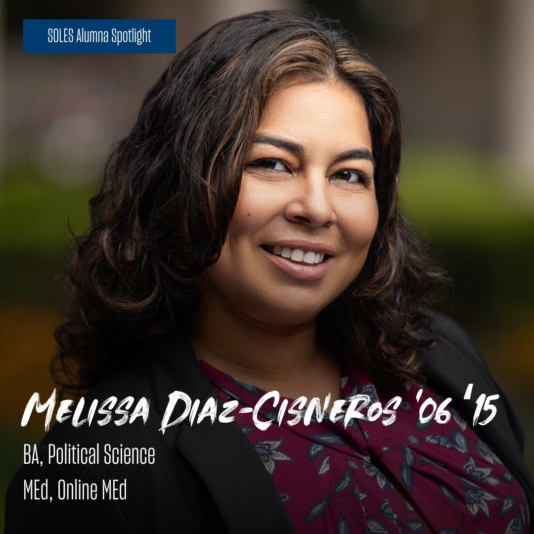 Take a look at our latest SOLES Alumna Spotlight: Melissa-Diaz Cisneros ‘06 (BA); ‘15 (MEd), Online MEd! Learn about Melissa by reading her interview at hubs.la/Q029jRFB0

@usdmedonline <a href="/GoUSDAlumni/">USD Alumni Association</a>