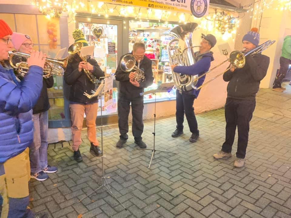 Members of the band enjoyed playing at the Keswick lights switch on this evening ahead of our Christmas concert which on the 2nd December at St John’s Church in Keswick. Tickets available from Love the Lakes in Keswick and band members.