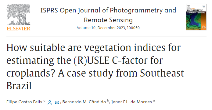 candidobm's tweet photo. Are you interested in utilizing vegetation indices for soil erosion studies? Take a look at our latest research paper.

Our findings confirm the anticipated weak correlation between the cover management factor (C-factor) and vegetation indices. 

https://t.co/GEjYy1Hdic https://t.co/vp2n7Mvsnu