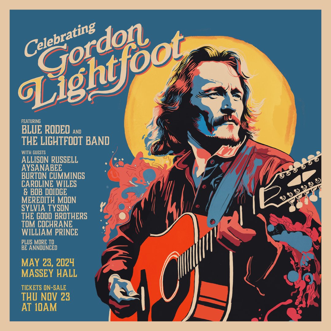 To honour his music and legacy, Massey Hall, in collaboration with the Lightfoot Estate, proudly announces Celebrating Gordon Lightfoot on Thursday, May 23, 2024, at Massey Hall. Presale tickets go on sale Wednesday, November 22 at 10am ET with password READMYMIND