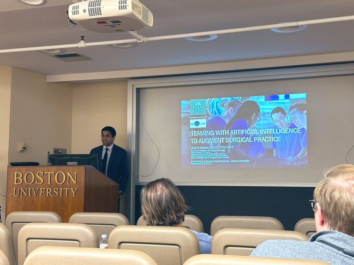 Had such a great day learning about the potential and future of AI from Dr. Kothari as our @BMCSurgery SAAS Visiting Grand Rounds speaker!! I’ll just try not to be afraid of my iPhone listening to me or cyborg overseers 🤖😂 @anaikothari @AsianAcadSurg @TsengJennifer