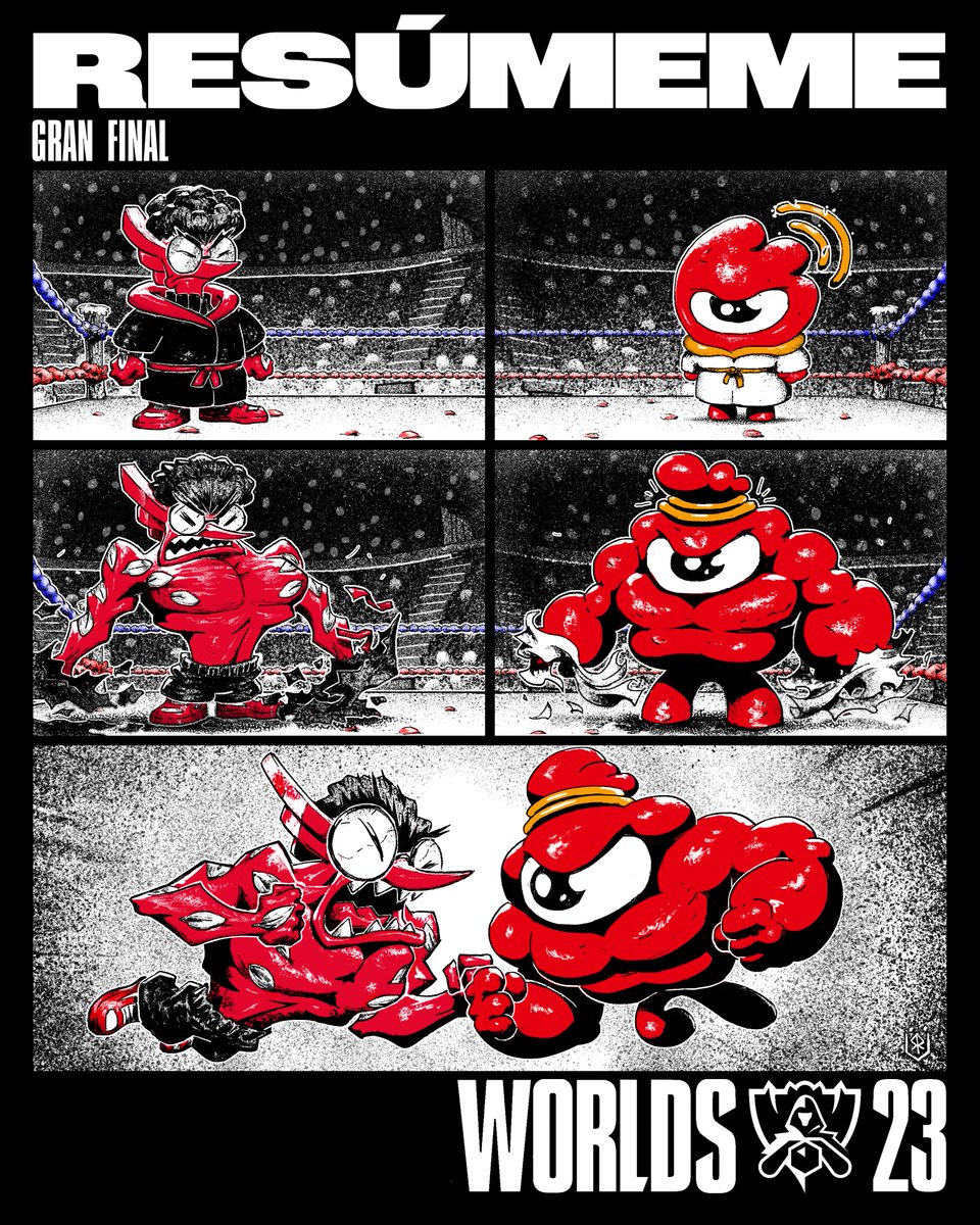 ¡Tenemos duelo de titanes! El #ResúWorlds se prepara para recibir el enfrentamiento entre T1 y Weibo Gaming. Ambos ya están preparados para darlo todo en la grieta del invocador. Se notan los meses de entrenamiento, ¿No? 👀

🎨 <a href="/SantiagoRVilla/">Santiago R. Villa</a>
#Worlds2023