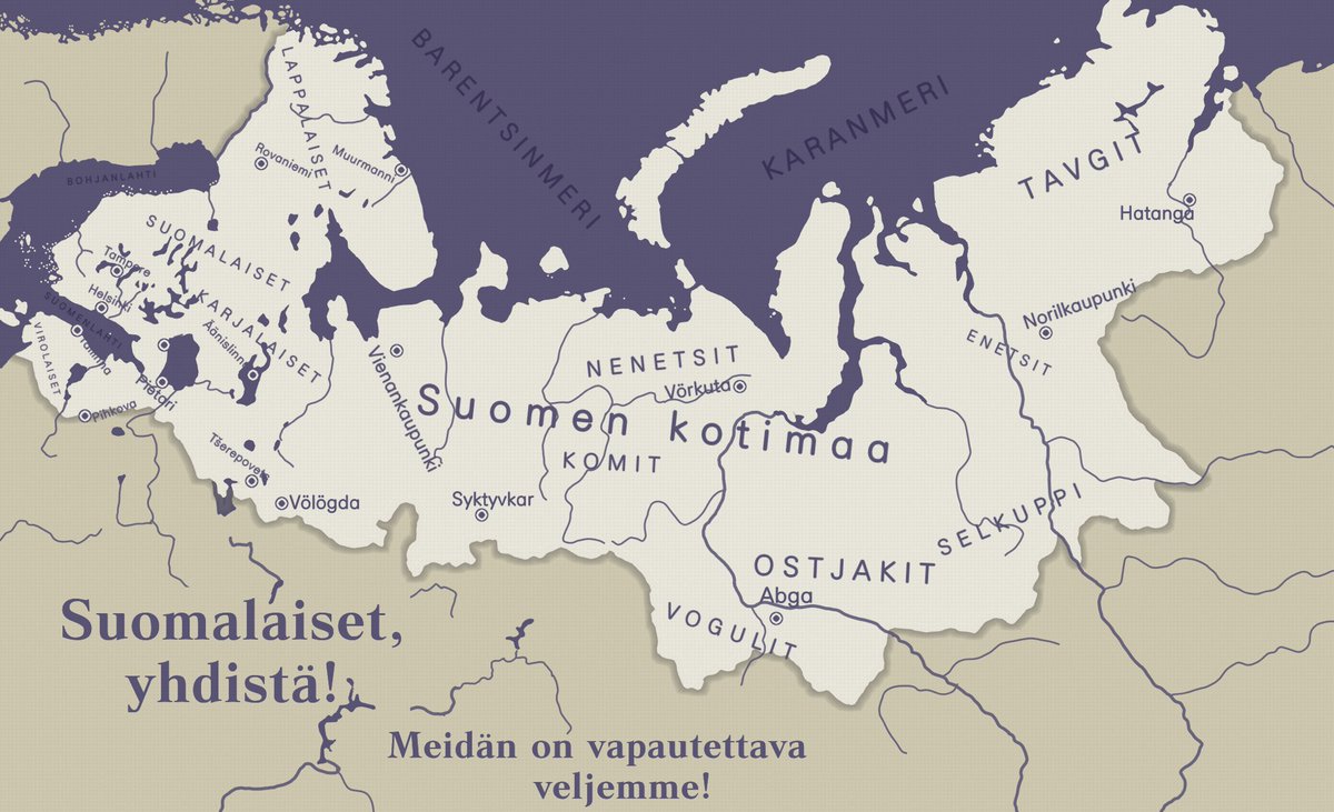 HotSotin's tweet photo. russkies will get really mad if you share this map of greater Finland! https://t.co/Uj3oOZbQad