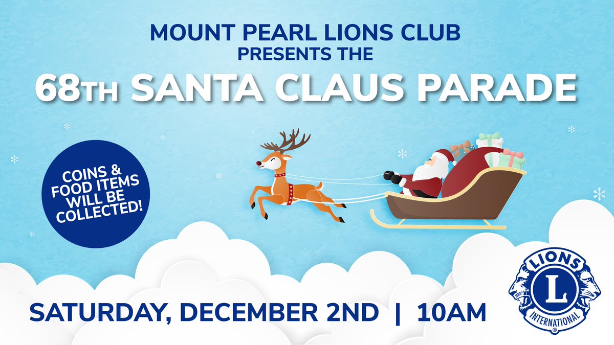 Santa is coming to town! 🎅🏻

The 68th Annual Mount Pearl Lions Club Santa Claus Parade is taking place on Saturday, December 2nd starting at 10am! 

It will travel from Mount Pearl Senior High, down Ruth Avenue and Park Avenue, and end at Mount Pearl Square.

#MountPearl #Santa