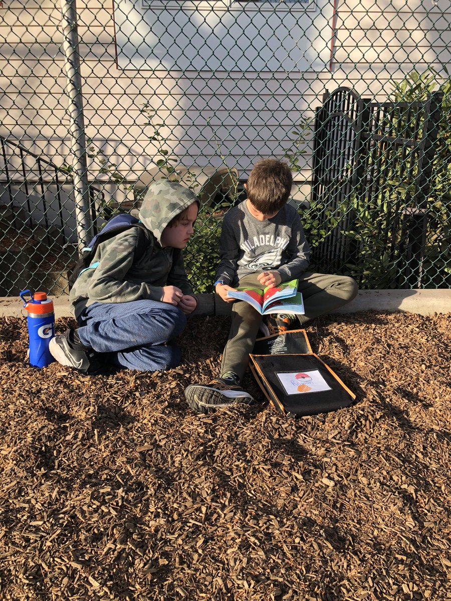 Reading with our buddies is fun! I love seeing the 4th graders mentor and coach our 1st grade readers 📖 📕 😊 #TatemTweets