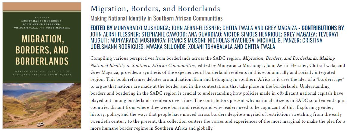 Recently edited by @LesothoJohn and colleagues: Migration, Borders, and Borderlands. Making National Identity in Southern African Communities rowman.com/ISBN/978166694…