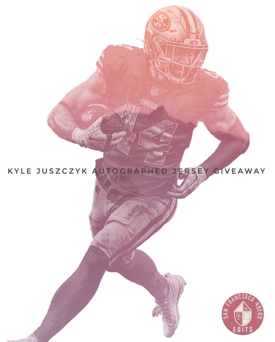 nineredits's tweet photo. To celebrate week 11 and my fellow #faithful, we are giving away an autographed Kyle Juszczyk jersey. Must follow, like and retweet to enter. Winner will be randomly selected and announced VIA TWEET after the #49ers Game. #FTTB  #NFL #GiveawayAlert #Niners #49wz #Giveaway https://t.co/GayviXtdDS
