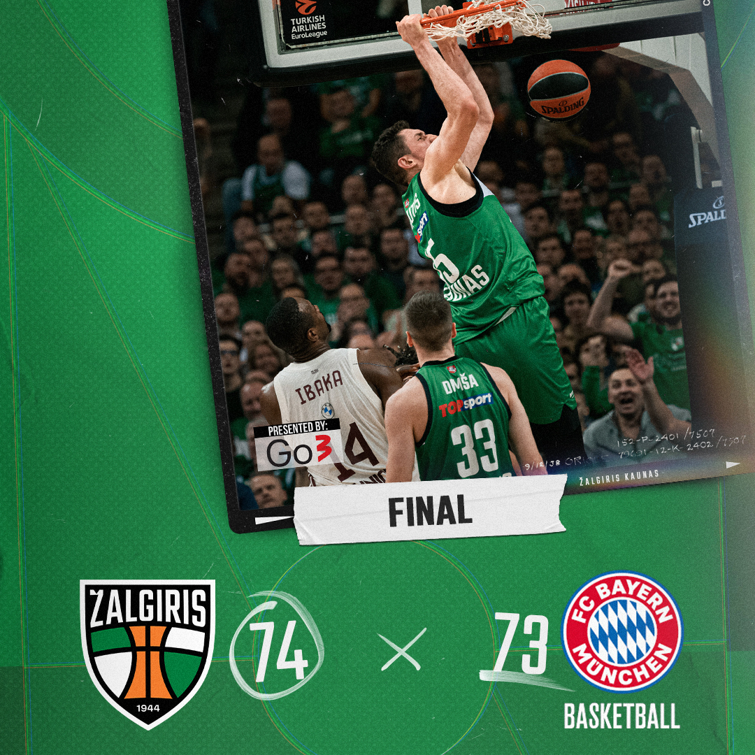 bczalgiris's tweet photo. Victory! ✅ Keenan Evans hits the game-winner, as sell-out Zalgirio Arena goes crazy! 💚 https://t.co/9R0pNr7KkD