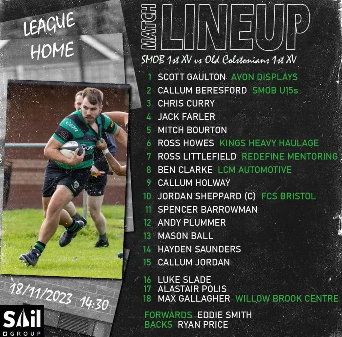 SMOBRUGBY's tweet photo. Here's your 1st XV for tomorrow's game v high flying @OC_RFC
#UTS #Impavidus #GoWell
@swsportsnews @GRFUrugby @BS_Matters @local_rugby https://t.co/avy4OrE4Js