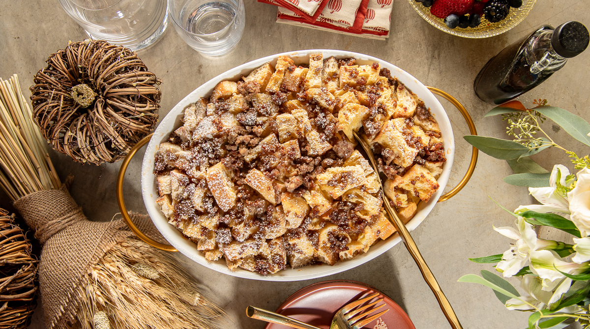 FarmerJohnLA's tweet photo. This Thanksgiving, make a special breakfast for the family with our recipe for French Toast Sausage Casserole. This dish combines 2 morning favorites for that sweet &amp; savory flavor punch we love so much. It’s a great make-ahead dish, too! Get the recipe: https://t.co/4CXDpHDvLw https://t.co/eqYL9CiY6k