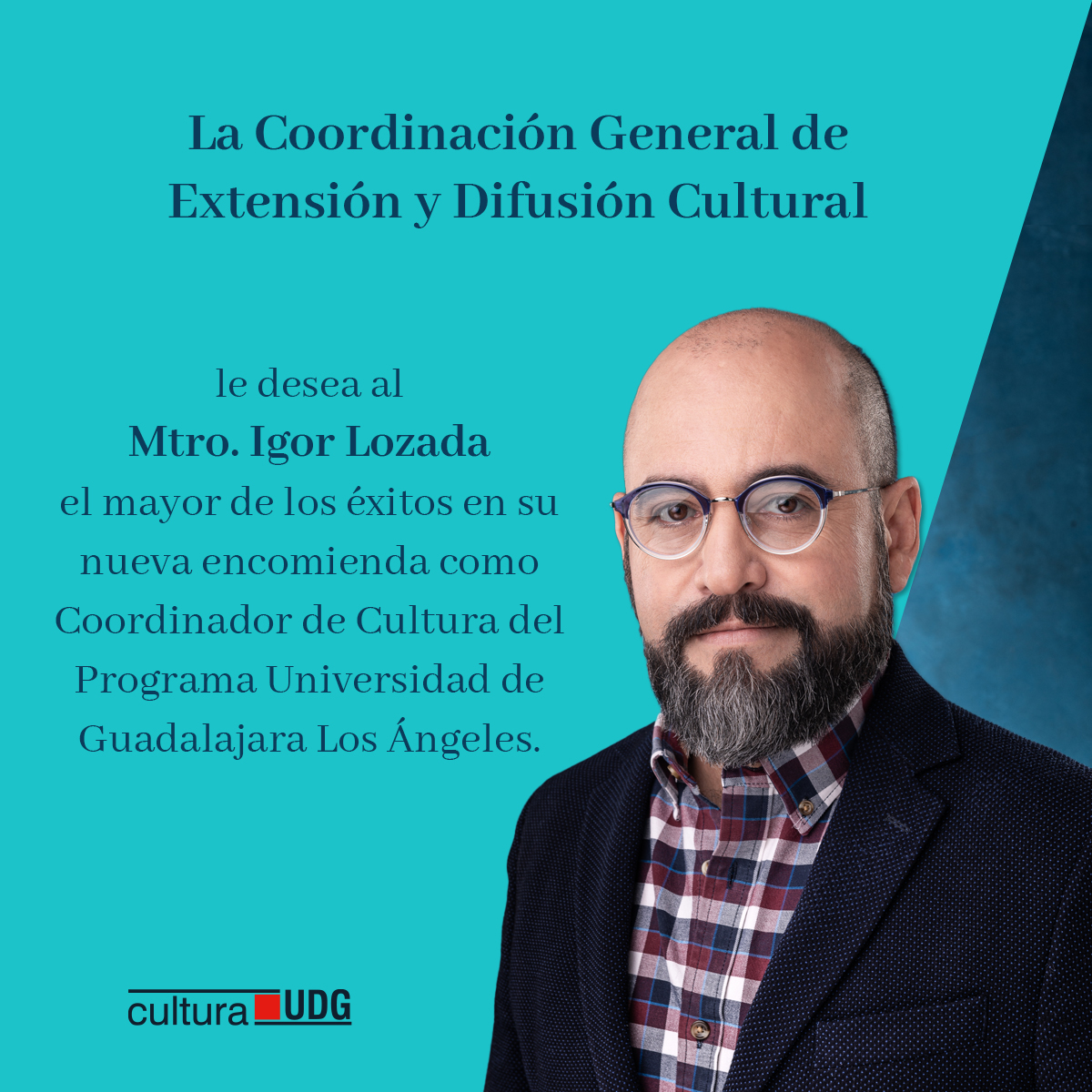 Le damos las gracias al Mtro Igor Lozada <a href="/Lozadaigor/">Igor Lozada</a>  por estos 17 años al frente de #CulturaUDG, estamos seguros que en su nueva responsabilidad como Coordinador de Cultura del Programa Universidad de Guadalajara Los Ángeles construirá grandes proyectos y puentes de vinculación