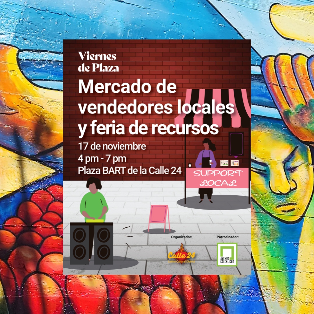 TODAY! 4pm-7pm! Local Vendors and Resources Fair at 24th St. Bart Plaza in the Mission! ⁠@calle24_sf ⁠ Para español, desliza hacia la derecha. ⁠ ⁠ #resources #local #sf #sanfran #mission #calle24