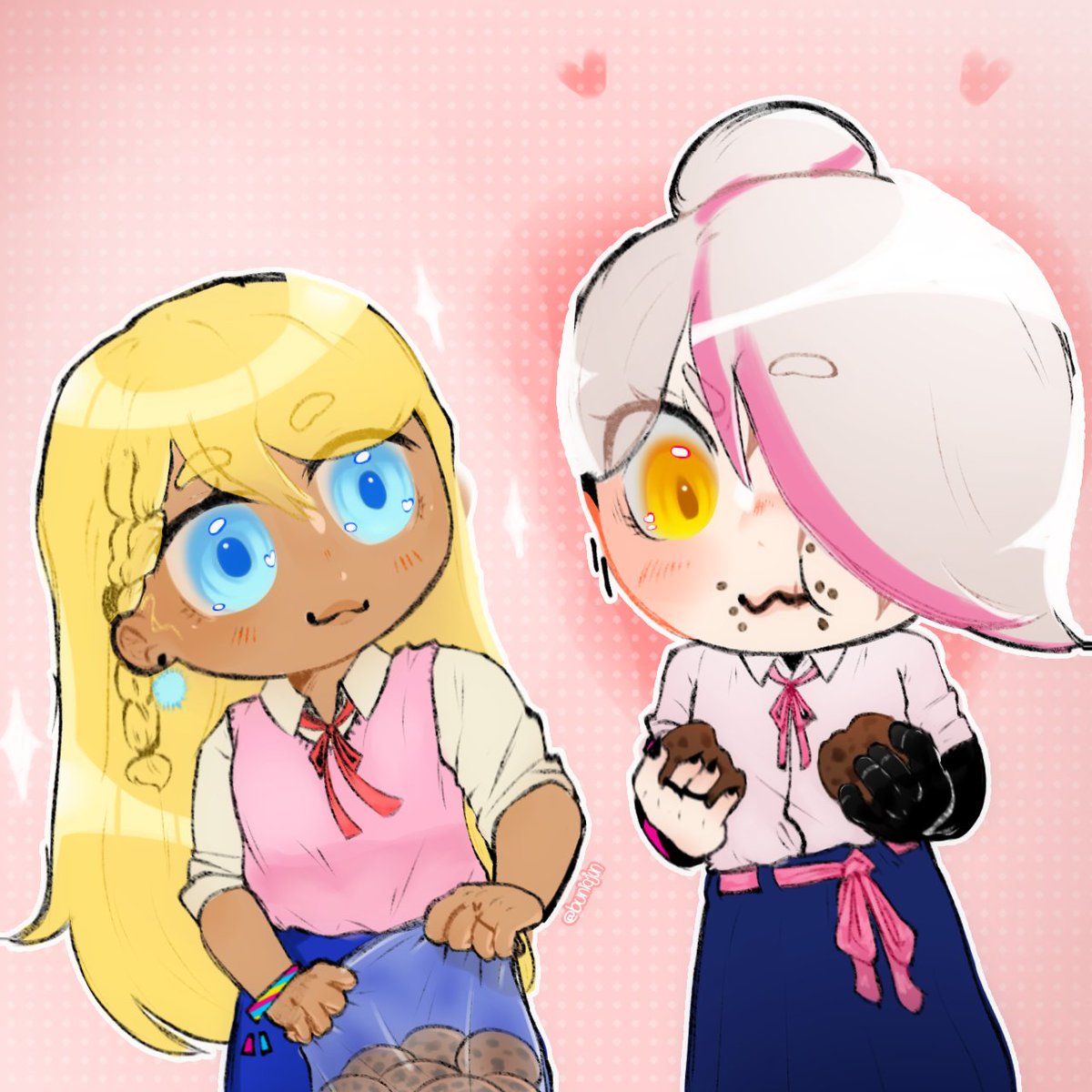 buniojun's tweet photo. Día 1: Horneando (o después de) 🍪🩷
Joy hace galletas y Meg no puede creer lo ricas que están
#megloyweek2023 #Megoy #FNAFHS #FHS https://t.co/sqXCn6boYD