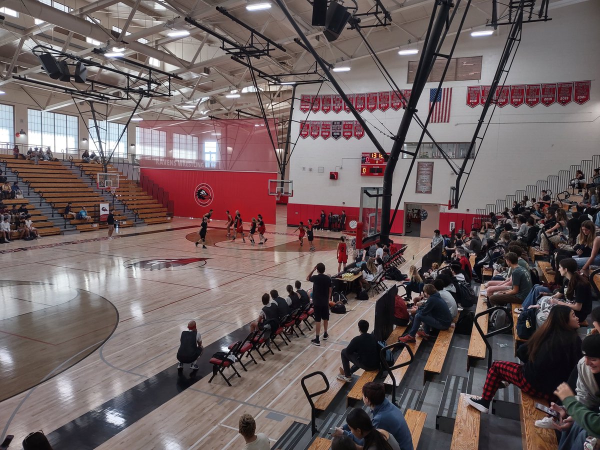 The annual Staff vs. Students basketball game is happening now and it's a close one! @CCARaven