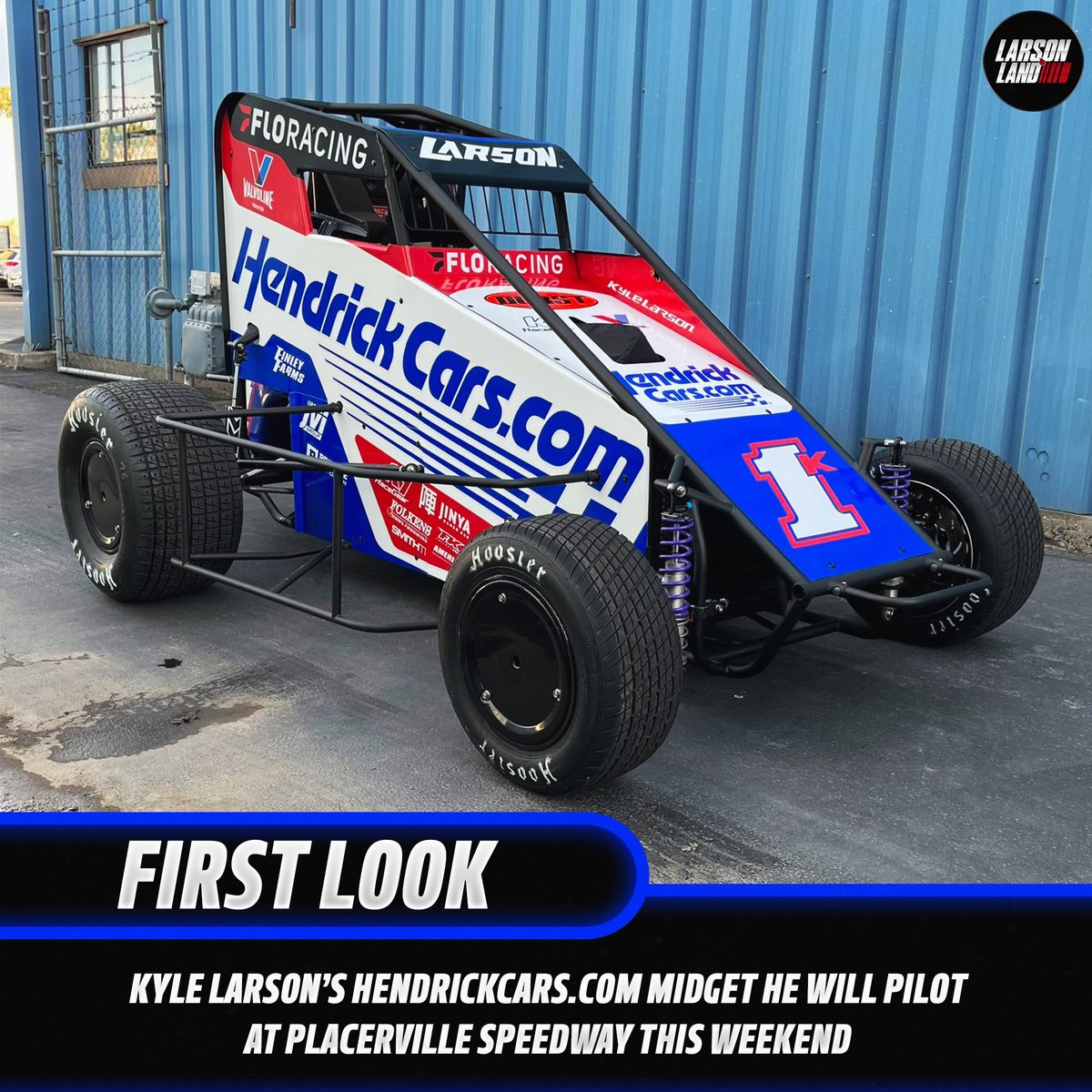 LarsonLand's tweet photo. Here is your first look at Kyle Larson's https://t.co/2O25LPmQ7X sponsored midget he will run this weekend at Placerville. Catch tonight's racing action live on FloRacing!

#kylelarson #yungmoney #hendrickcars #hangtown100 https://t.co/orVY4F2wt5