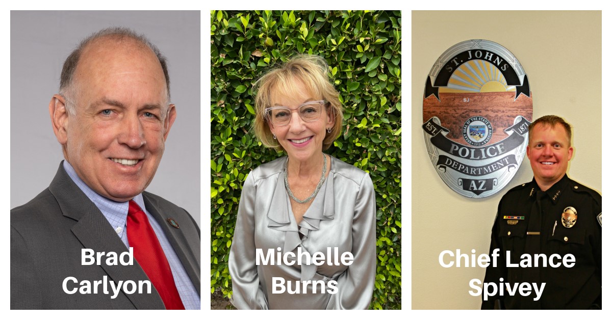 The Arizona Criminal Justice Commission is pleased to announce three new appointments: Retired Judge Michelle H. Burns, Navajo County Attorney Bradley W. Carlyon, and St. Johns Police Chief Lance Spivey.  Visit azcjc.gov/Programs/Publi…