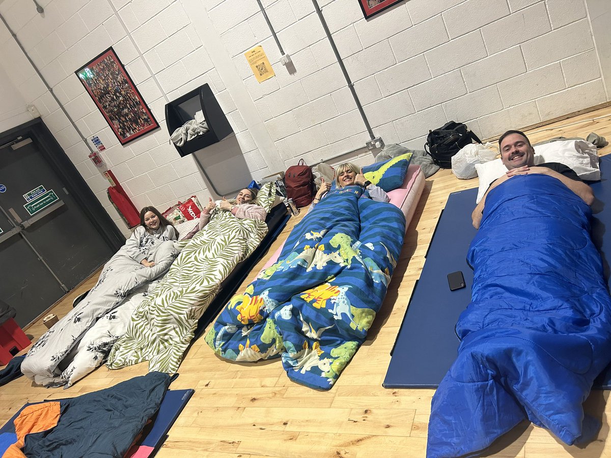 All ready for Braes High Big Night in for rock trust 🛏️💤 #RRS #Article27 @BraesHigh 8pm-8am! 🕺🏻