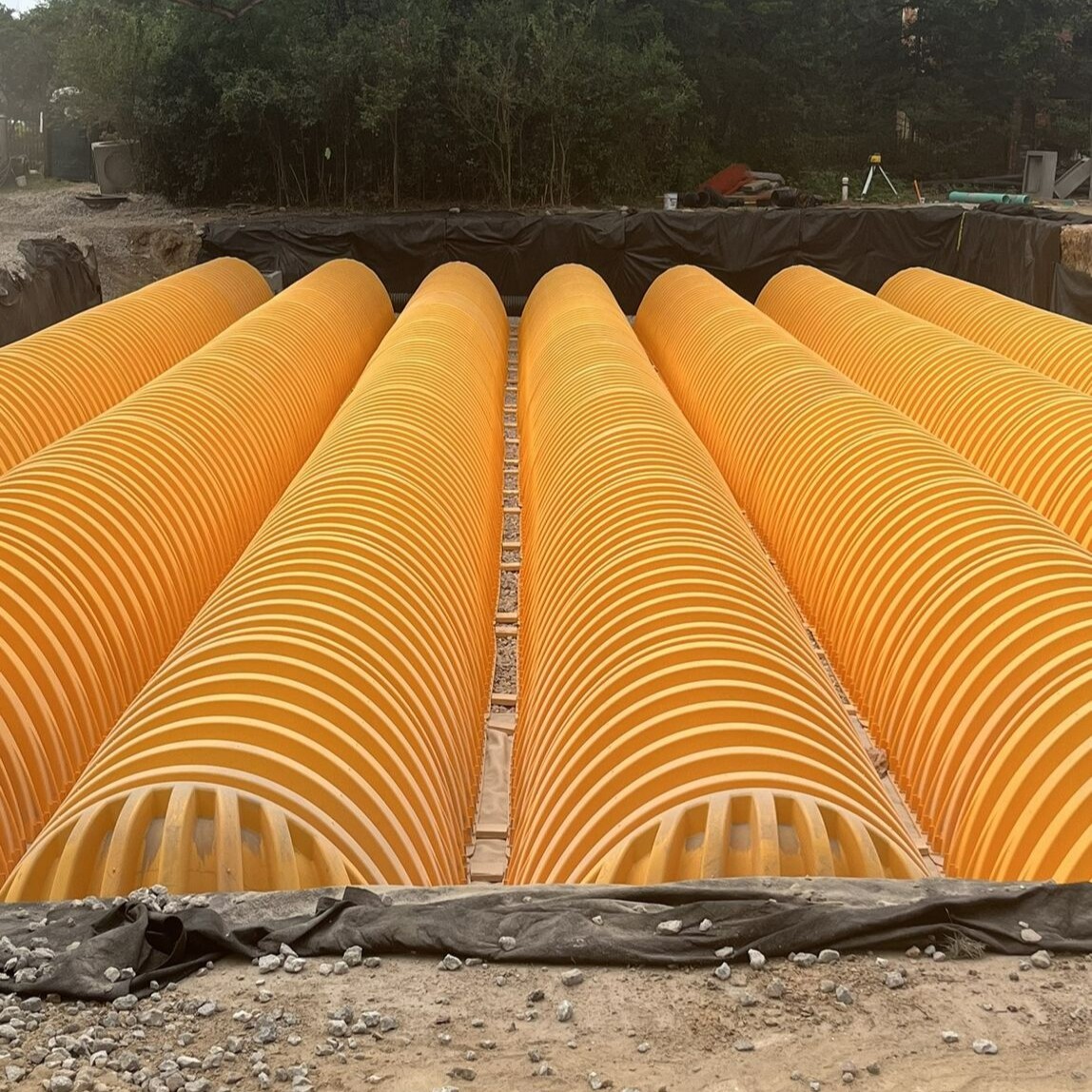 StormTech was the ideal stormwater management solution for a residential development with on-site staging challenges. The compact design and efficient packaging minimized disruption to the property while providing 16,000 cubic feet of underground storage.

adspipe.com/stormtech