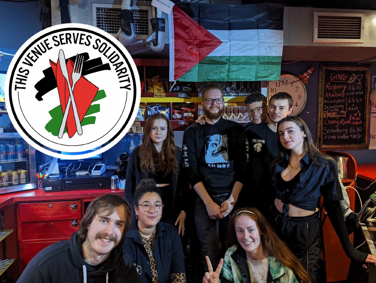 Congratulations to workers at <a href="/StandGlasgow/">The Stand Glasgow</a> for leading the first successful “Serve Solidarity” boycott of apartheid products.

They lead the way in Scotland’s working-class resistance to genocide in Palestine 🇵🇸

Hospitality workers, get involved: linktr.ee/glasgowhospita…