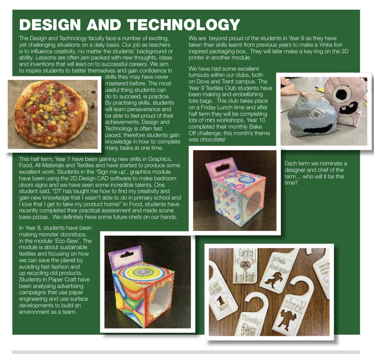 MissEaglefield's tweet photo. Design and Technology had a feature in this half terms news letter. Check out what we’ve been up to so far! https://t.co/a1ZsbJkQJS
