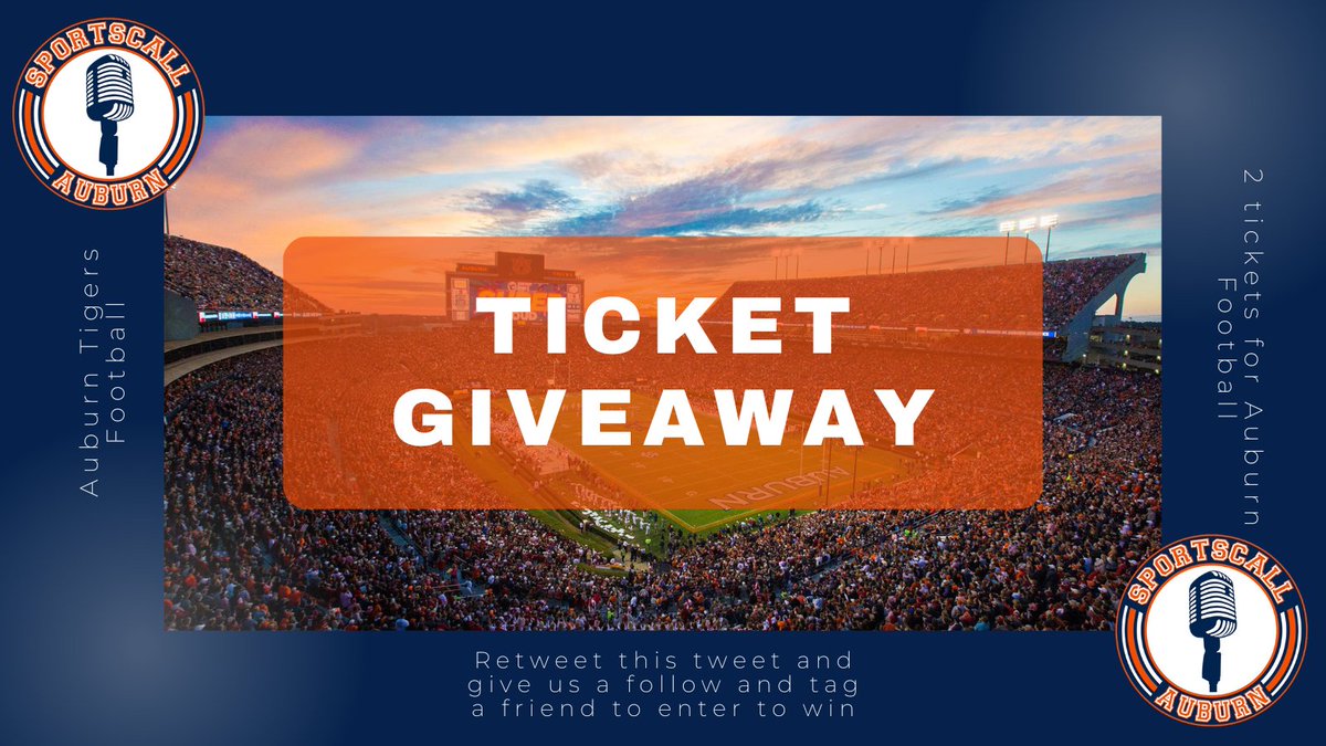 SportsCallAU's tweet image. It's the biggest game of the year and you could be there!!! Retweet this tweet, tag a friend, and follow us for a chance to win two tickets to the Iron Bowl. Contest ends Monday November 20th at noon. Must be able to pick up tickets at our office. Good Luck and War Eagle!!!