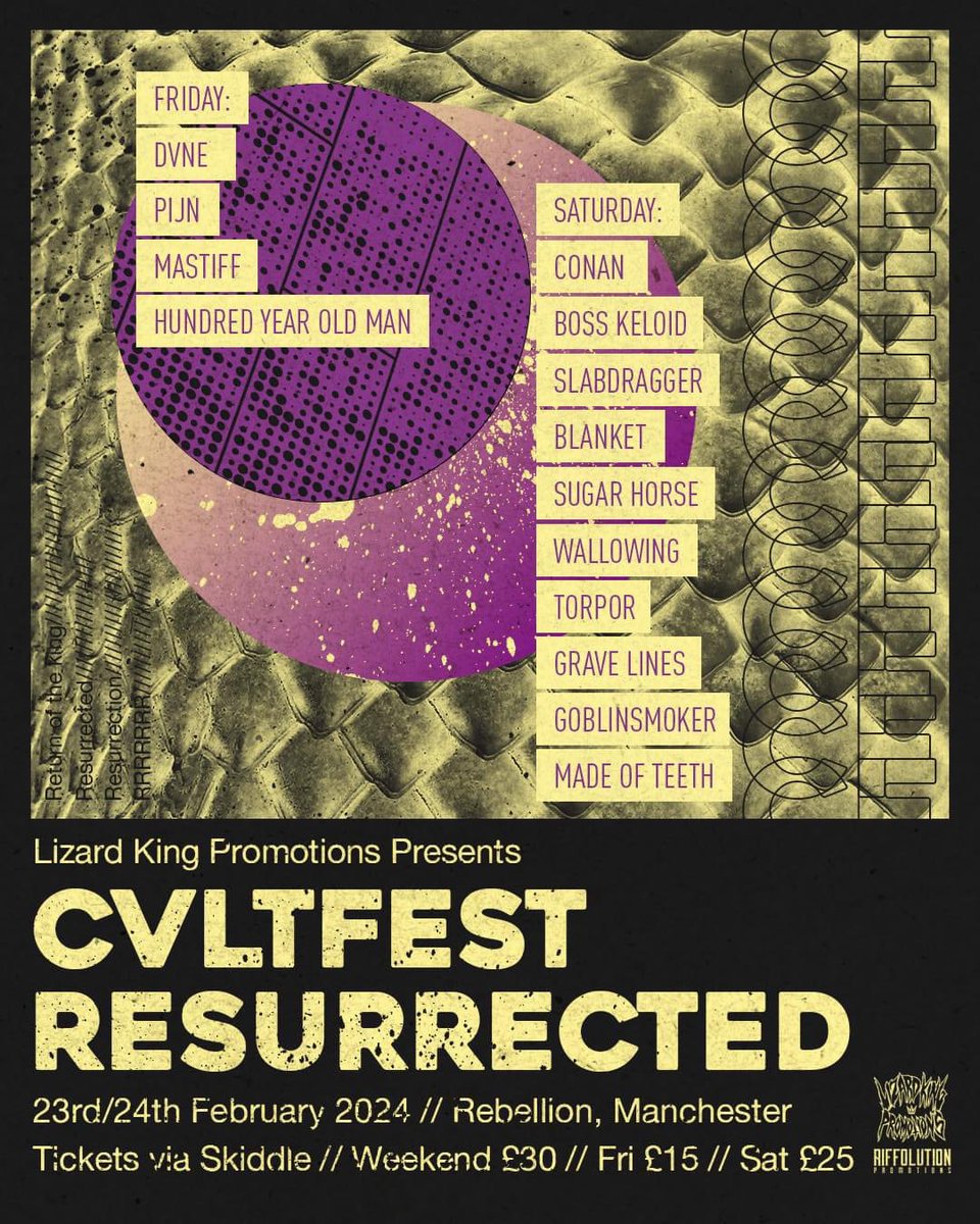 Full Cvltfest lineup revealed. We’ll be joined by @BOSSKELOID and @pijnband