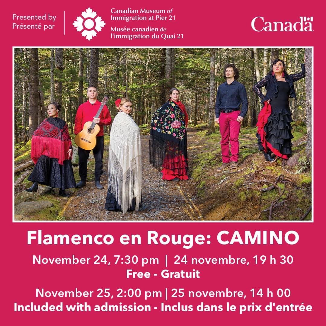 ⁦<a href="/Pier21/">Canadian Museum of Immigration</a>⁩ presents CAMINO by ⁦<a href="/flamencoenrouge/">Martine Durier-Copp</a>⁩ -  dramatic multimedia exploration of journey and belonging.
#flamenco #music #dance