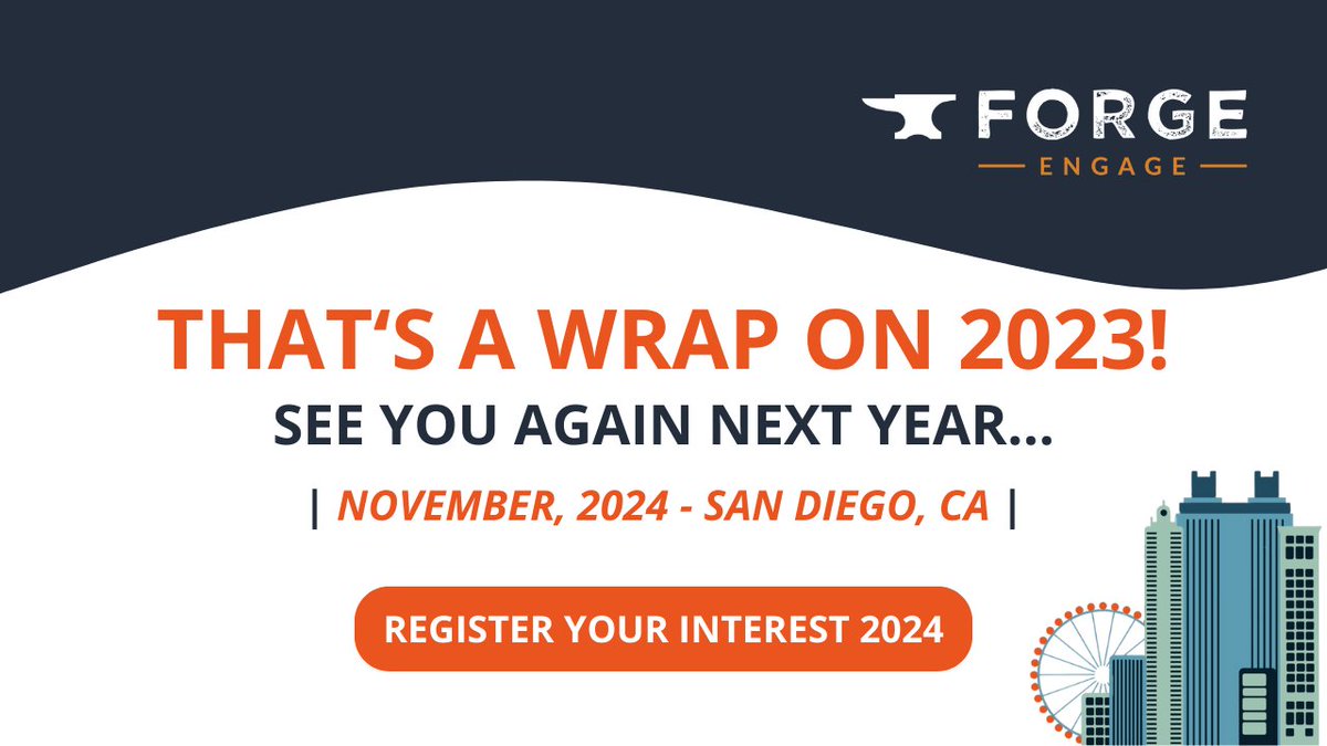 That's a wrap on Forge: Engage 2023!

Join us again next year for more fun, insight, and collaboration.

Register your interest and we will be in touch with more information:
hubs.li/Q028NWw10

#ForgeEngage23 #ProcurementFoundry #MakingProcurementCool