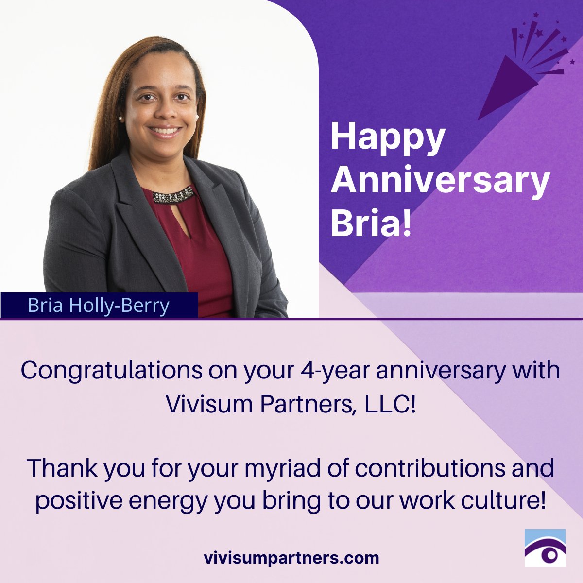 Bria is a consultant passionate about solving complex problems using data research and collaborative brainstorming methodology.

She is an active Alpha Kappa Alpha Sorority member, enjoys traveling, and seeking new adventures.

#work #anniversary #biopharma #marketresearch