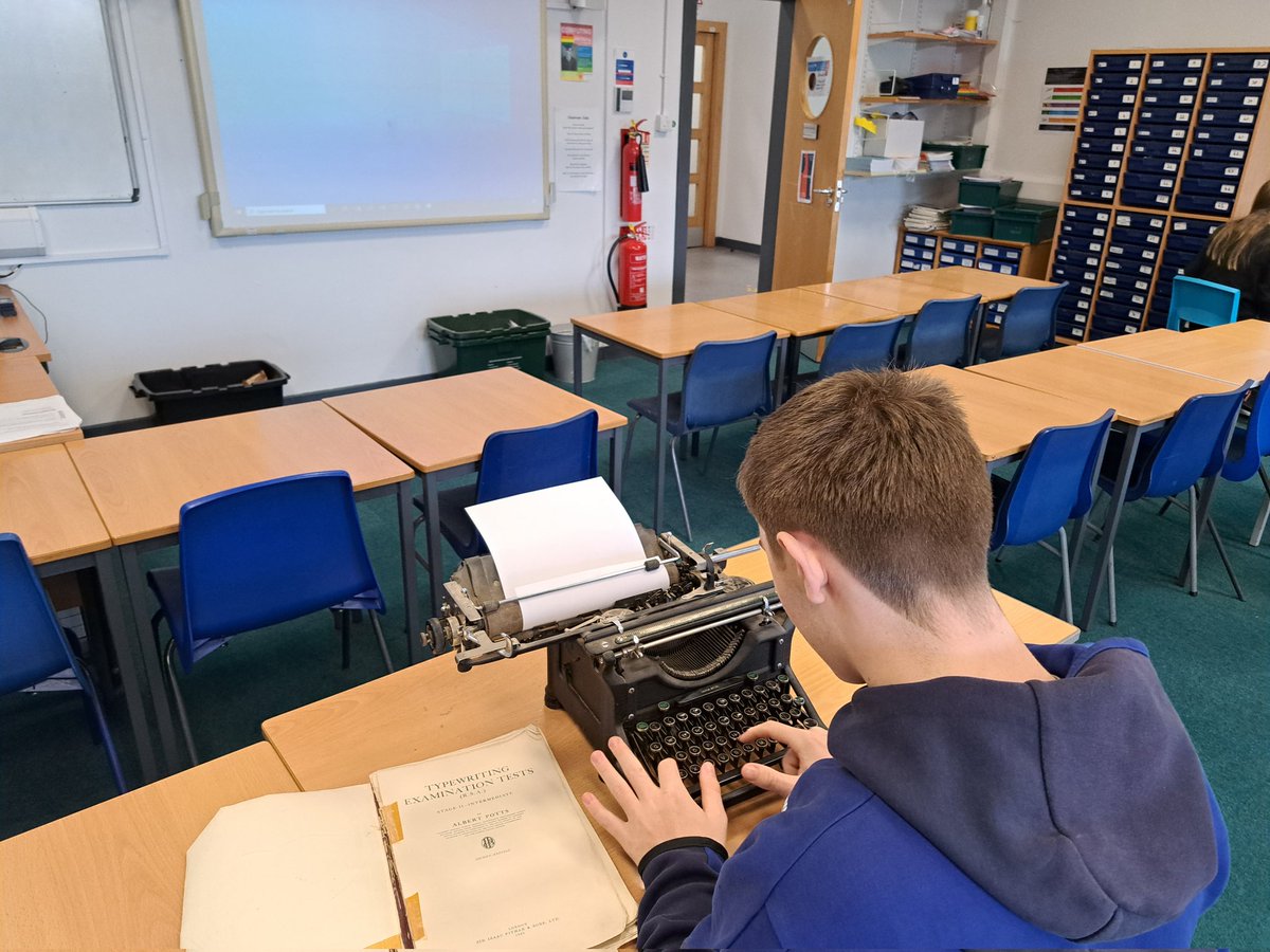 Relating the classroom to real life and technological development this week. Our senior Future Asset team meeting members of Hologic's Investor Relations team. S3 Comp Sci learning the components of a computer. S3 Admin &amp; IT using a typewriter and an exercise book from 1935! #DYW