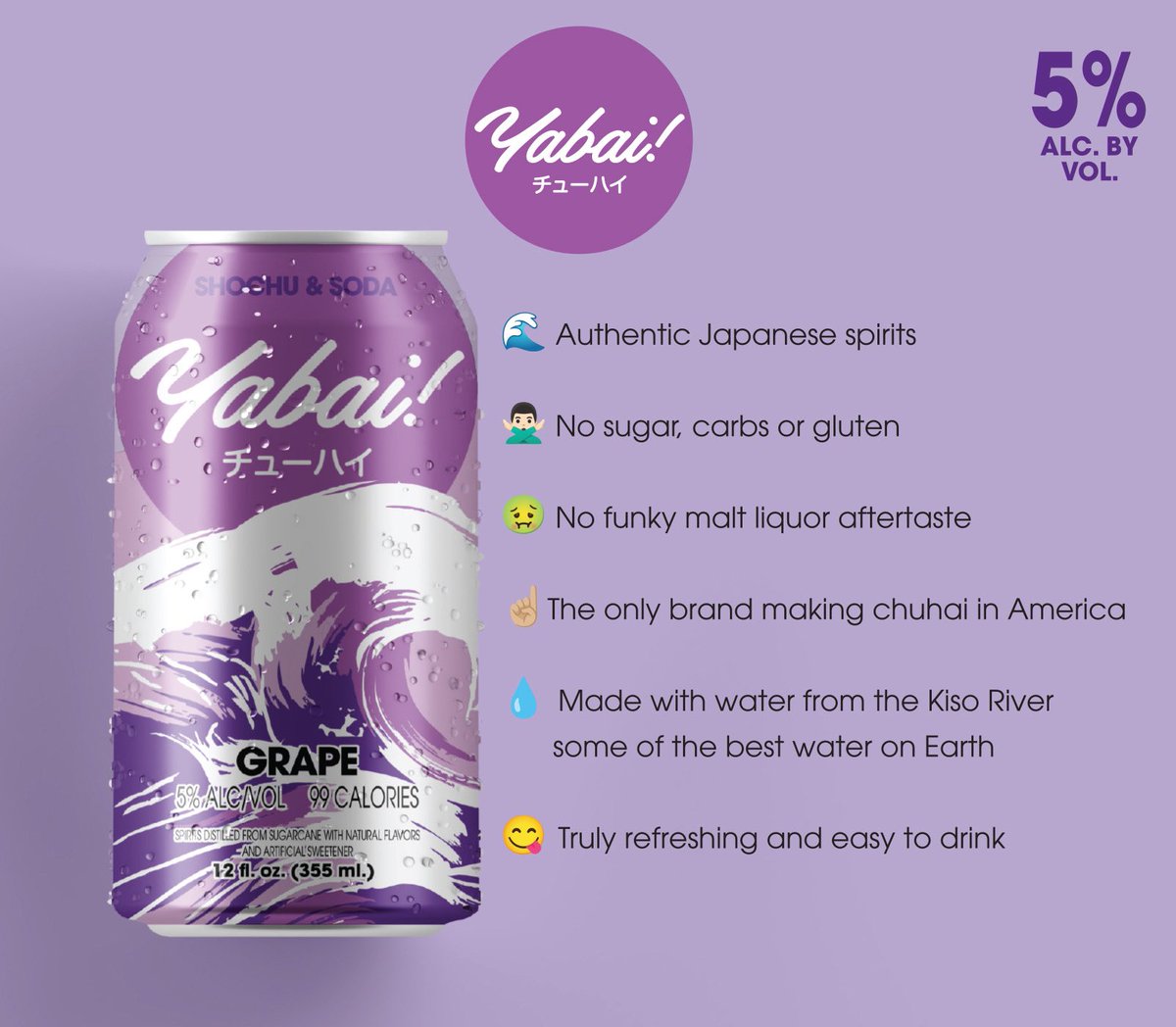 Yabai Grape - 4pk/12 fl oz Cans