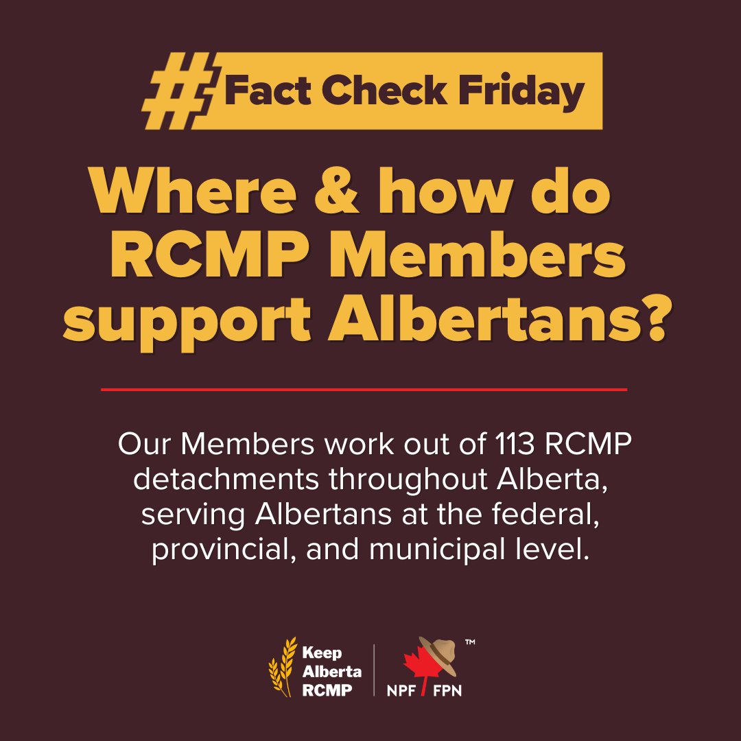 The Alberta RCMP has built a strong foundation of trust, respect, and compassion in the communities our Members serve. Learn more about the important work of our Members in Alberta: keepalbertarcmp.ca #FactCheckFriday