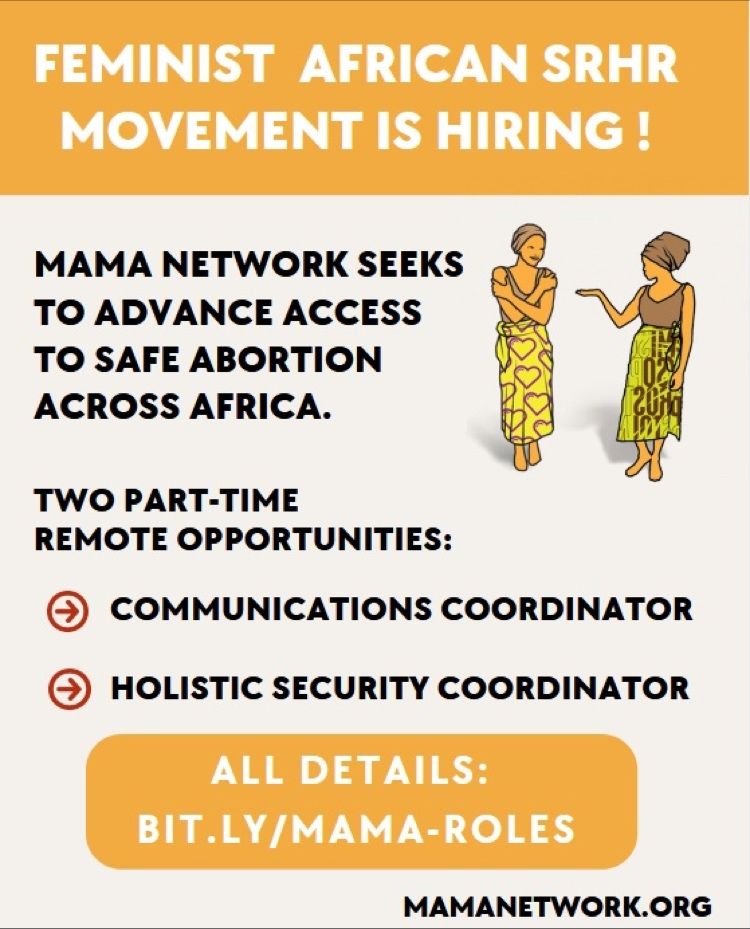 📌WE ARE HIRING!!

We have two new exciting part-time remote roles🤩

Communications Coordinator
All details: bit.ly/MAMA-Comms

Holistic Security Coordinator
All details: lnkd.in/gUE5Mpfm 

Help us spread the word, please! 😊

#feministjobs #SRHjobs #HIRINGNOW