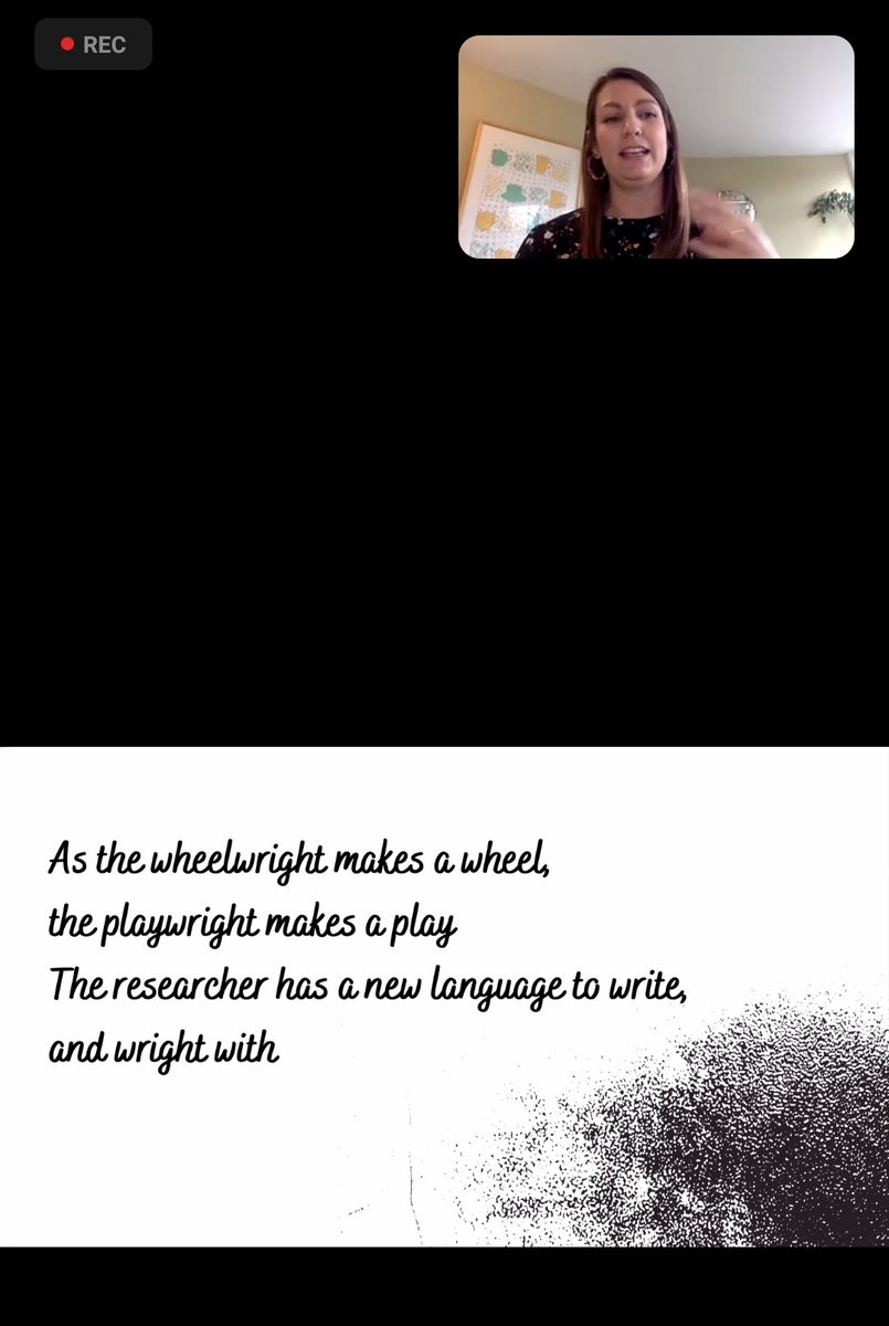 What an absolute pleasure to hear Dr. @curtis_beth1 share her doctoral journey with an international audience this afternoon.

Stories as data, creativity as analysis...an inspired delight from start to finish 👏🏼 #PracticeAsResearch