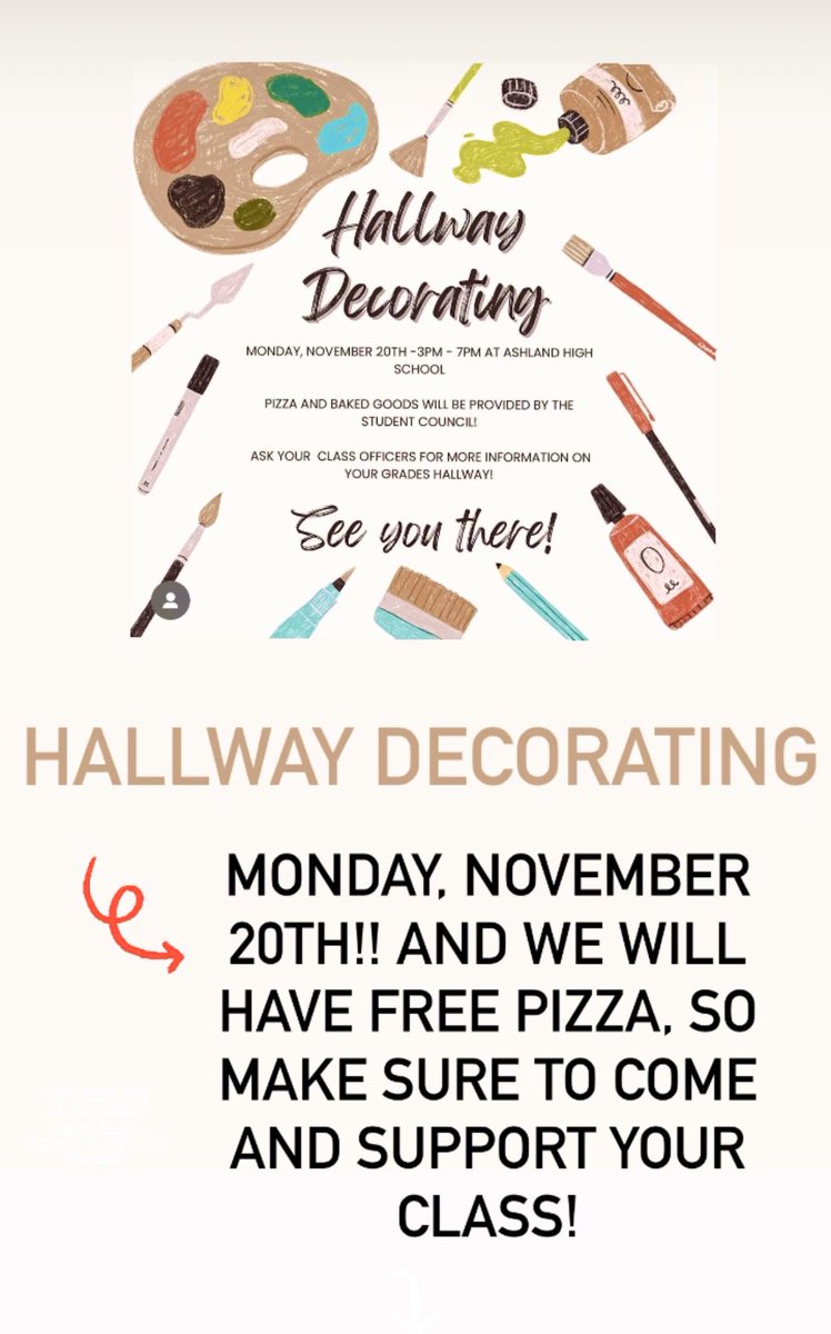 Hallway Decorating is this upcoming Monday! Make sure to show up and help your class‼️