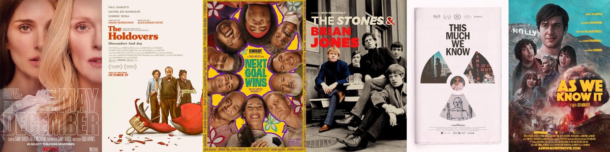 Starting Fri. don't miss any of these films! #MayDecember #TheHoldovers #NextGoalWins #TheStonesAndBrianJones #ThisMuchWeKnow #AsWeKnowIt 🎟️ laemmle.com/theater/monica… #laemmle #movies #films #cinema #weekend