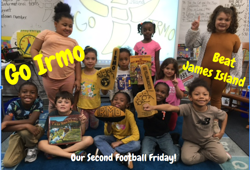 JaneMelven's tweet photo. GOooo Irmo!  Mrs. Melven's 1st graders at #HWES, Harbison West, are #Irmostrong and had their Second Football Friday to celebrate the Irmo Football team with the #IrmoAthletics and learn more in non-fiction books about football! https://t.co/PLPe6EkOUL